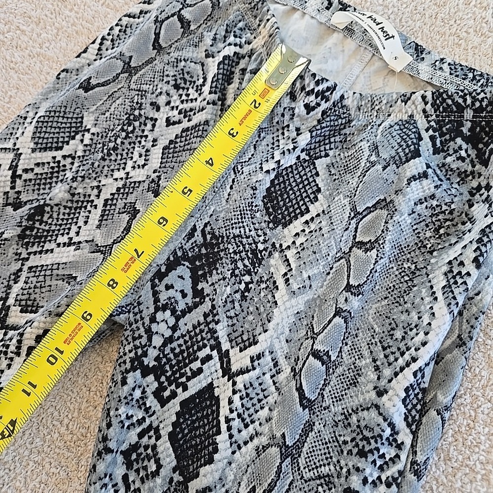 Three Bird Nest Python Bell Bottom Pants Womens Size S NWT Black Gray - Picture 7 of 12